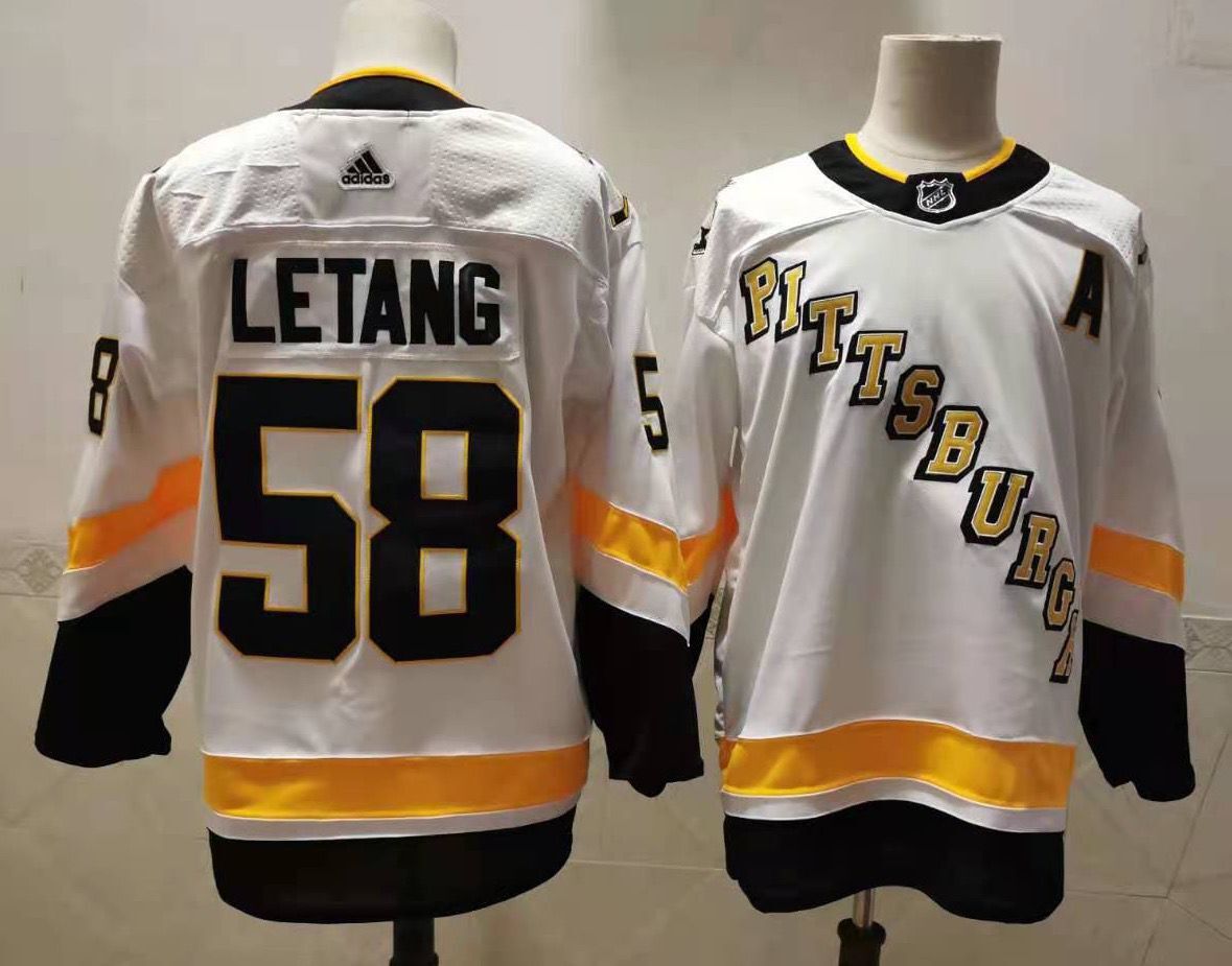 Men Pittsburgh Penguins #58 Letzng White Authentic Stitched 2020 Adidias NHL Jersey